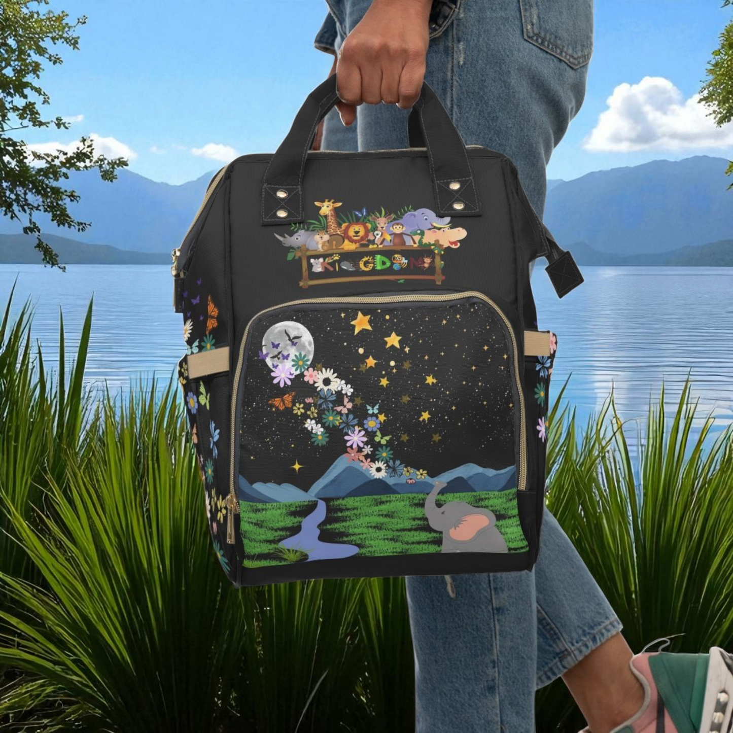 Whimsical Animal-Themed Multifunctional Diaper Backpack - Perfect for Parents on the Go!