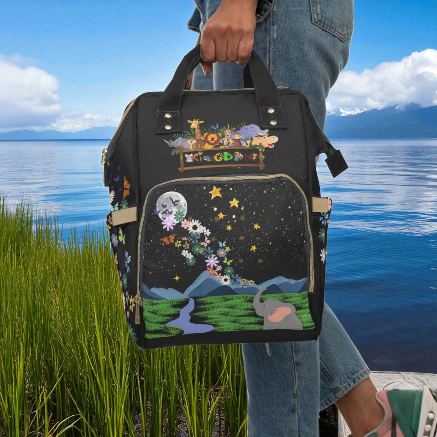 Whimsical Animal-Themed Multifunctional Diaper Backpack - Perfect for Parents on the Go!
