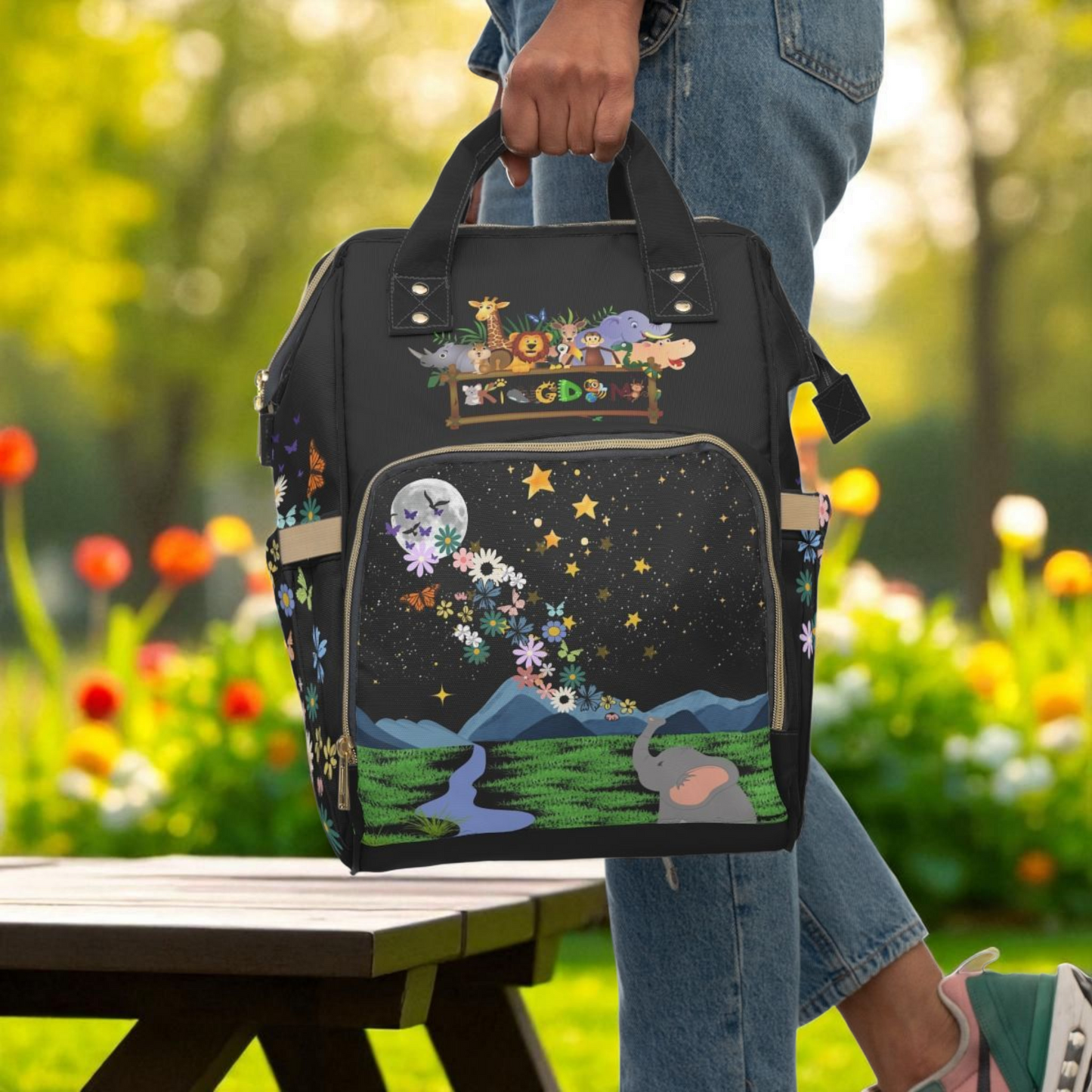 Whimsical Animal-Themed Multifunctional Diaper Backpack - Perfect for Parents on the Go!