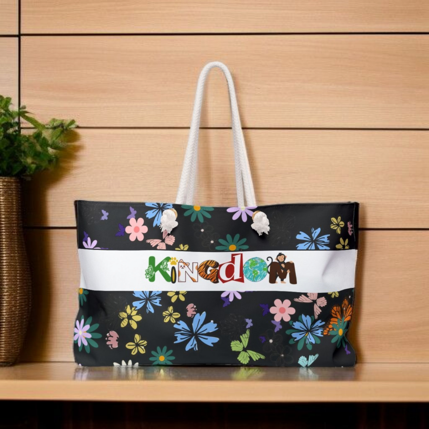 Vibrant Floral Kingdom Weekender Bag - Perfect for Travel & Beach