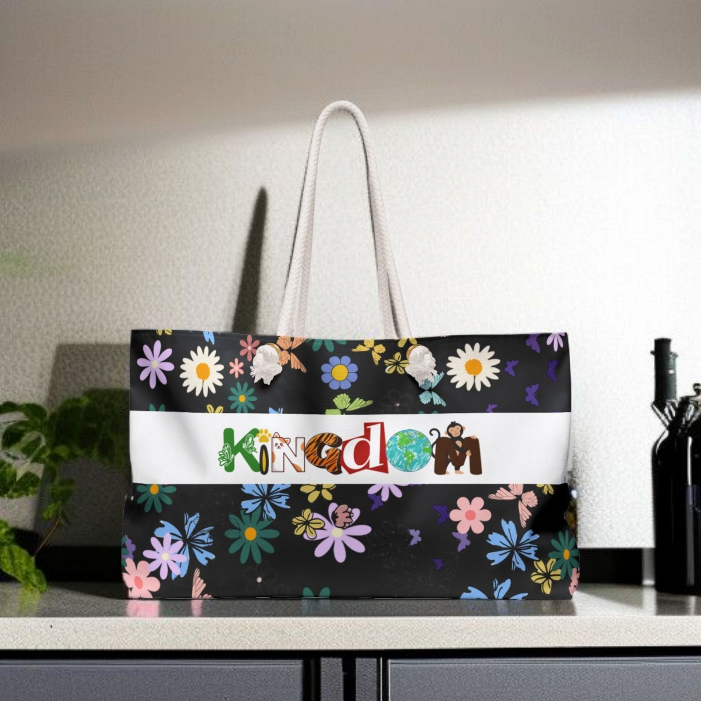 Vibrant Floral Kingdom Weekender Bag - Perfect for Travel & Beach