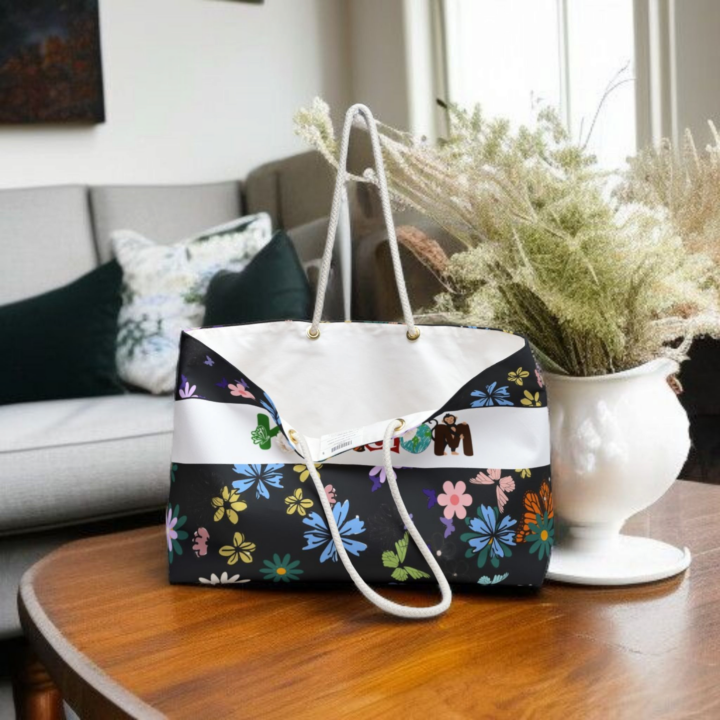 Vibrant Floral Kingdom Weekender Bag - Perfect for Travel & Beach