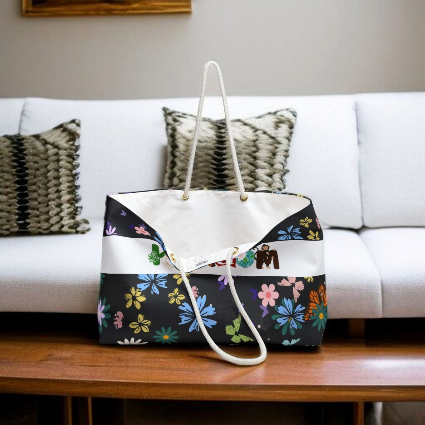Vibrant Floral Kingdom Weekender Bag - Perfect for Travel & Beach