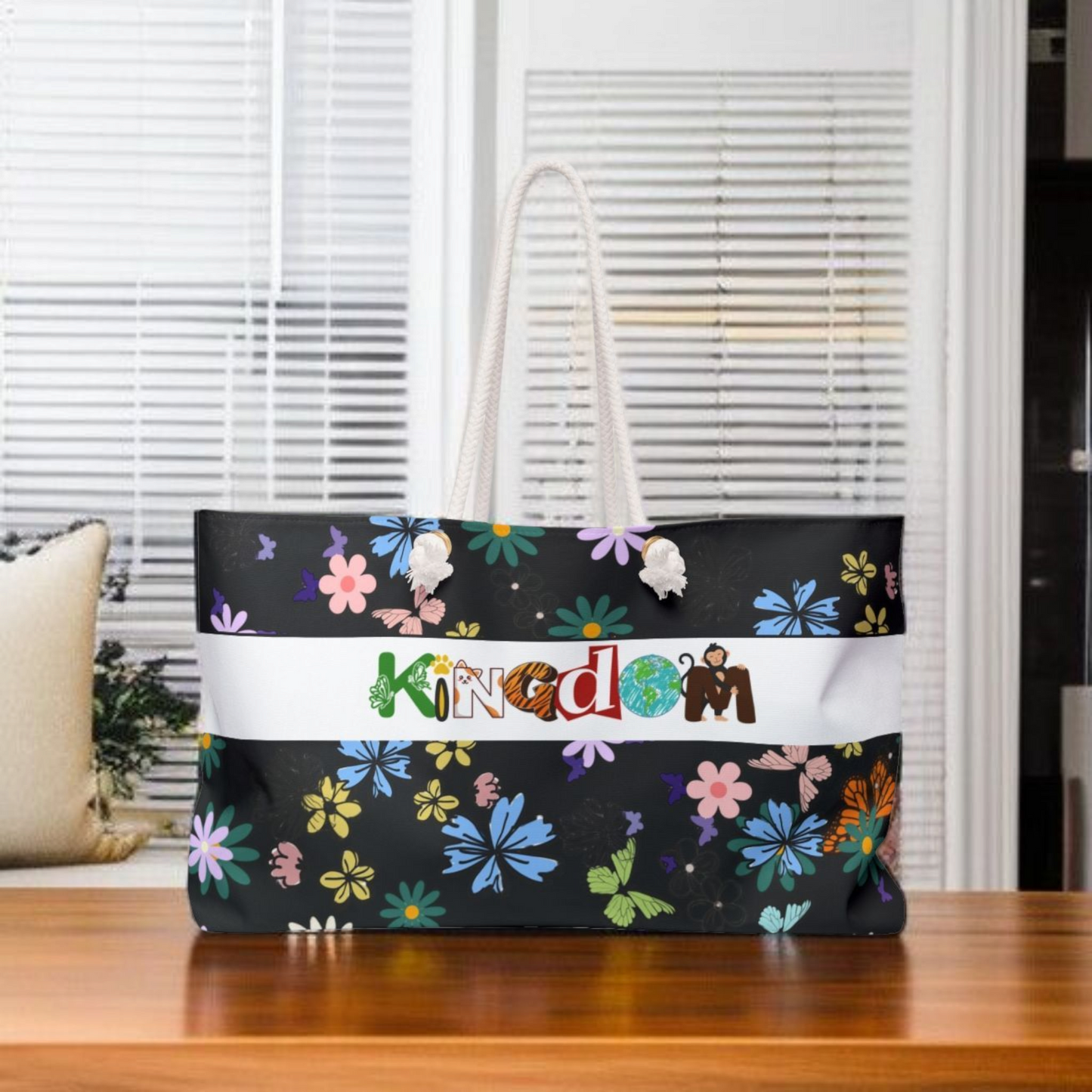 Vibrant Floral Kingdom Weekender Bag - Perfect for Travel & Beach