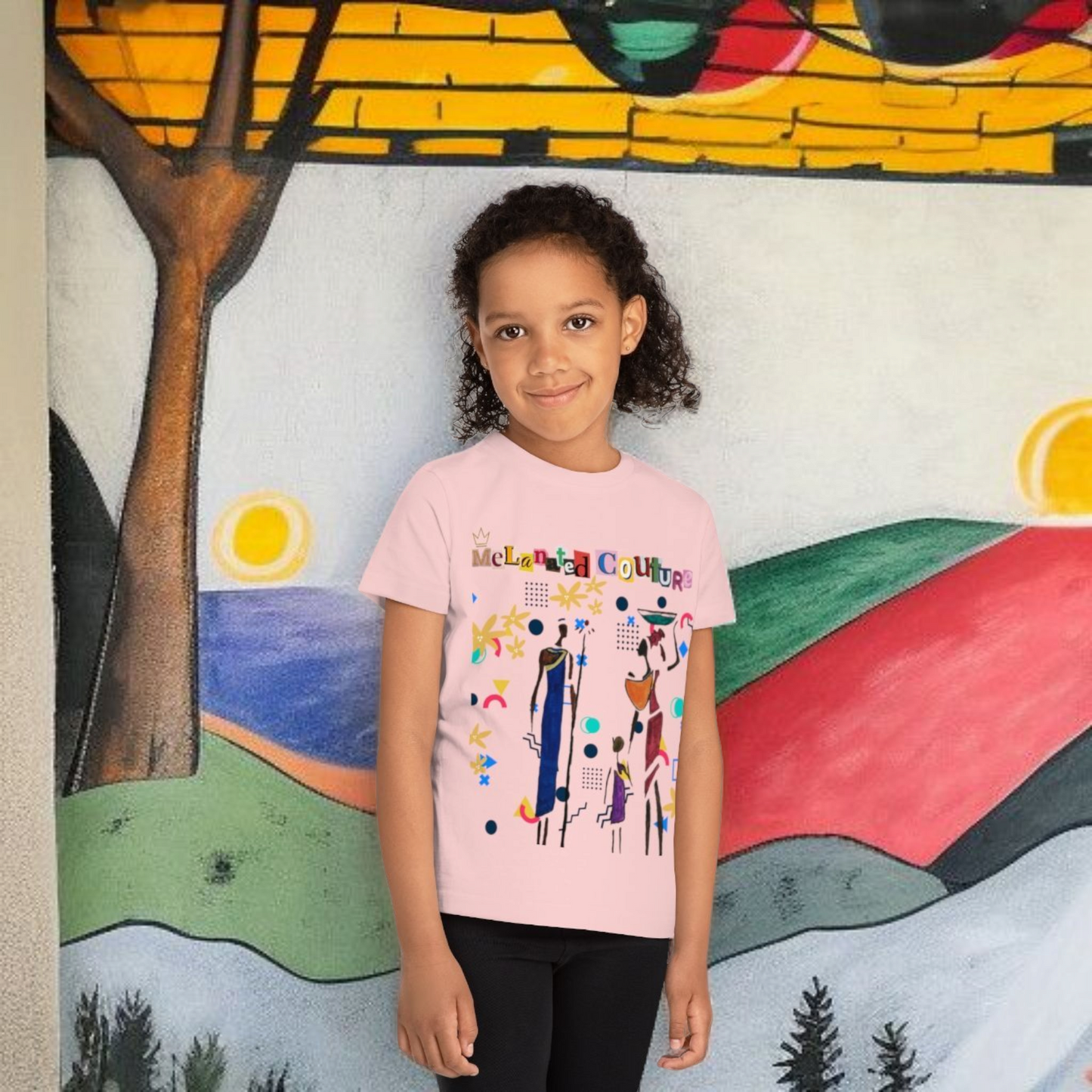 Afro Music Art Kids T-Shirt, Handcrafted Tee for Children, Kid's Graphic Tee