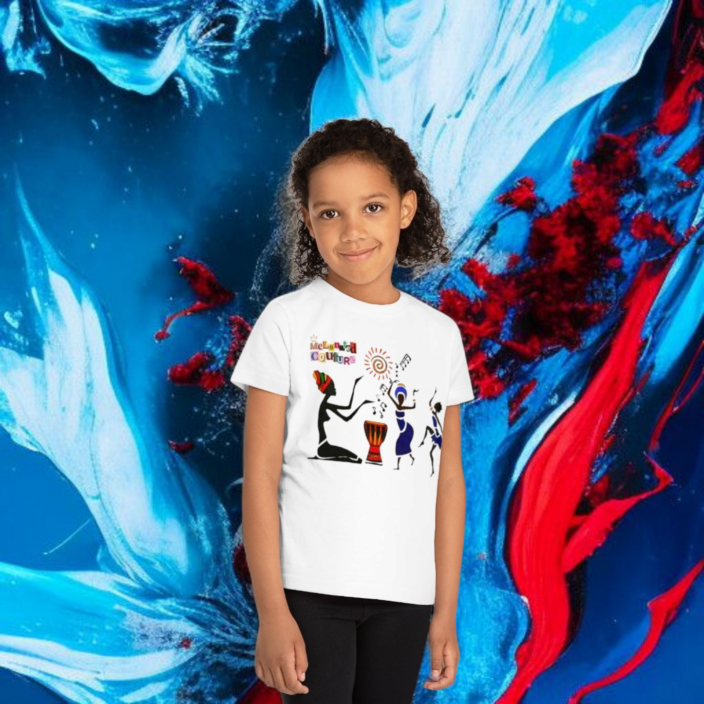 Afro Music Art Kids T-Shirt, Handcrafted Tee for Children, Kid's Graphic Tee
