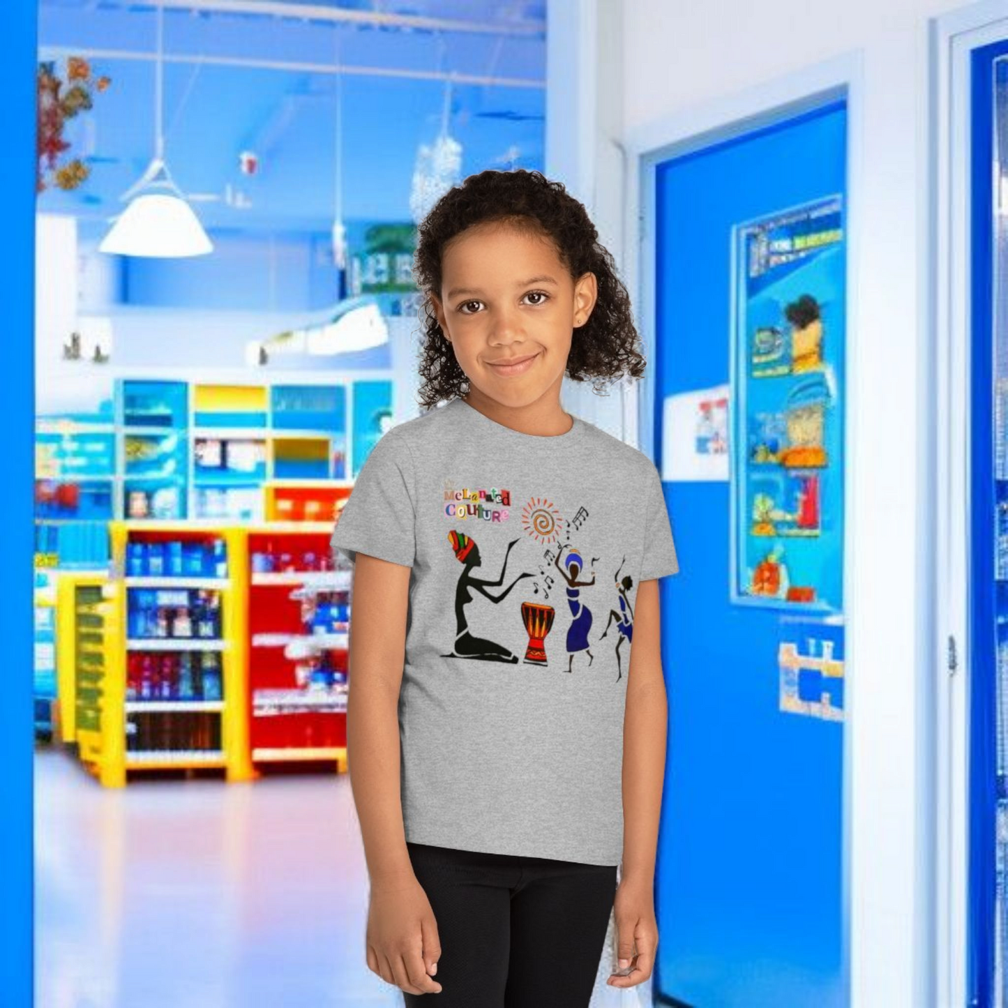 Afro Music Art Kids T-Shirt, Handcrafted Tee for Children, Kid's Graphic Tee