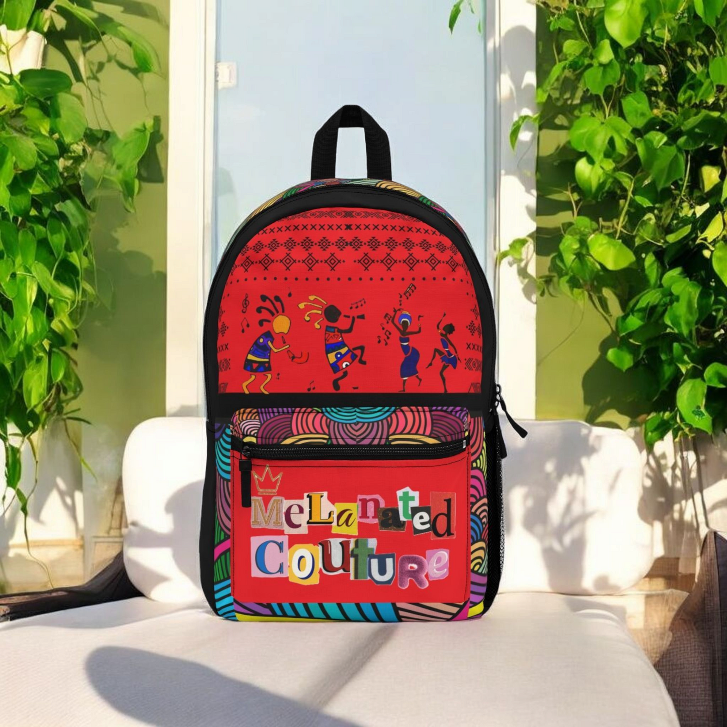 Tribal Dance Backpack, Ethnic Music Festival Bag, Boho Rucksack, Aztec Design Knapsack