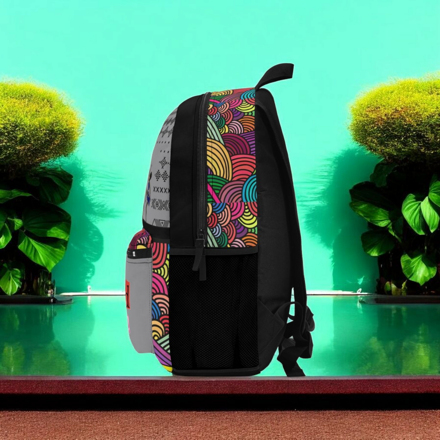 Stylish Tribal Dance Backpack, Ethnic Music Festival Bag, Boho Rucksack, Aztec Design