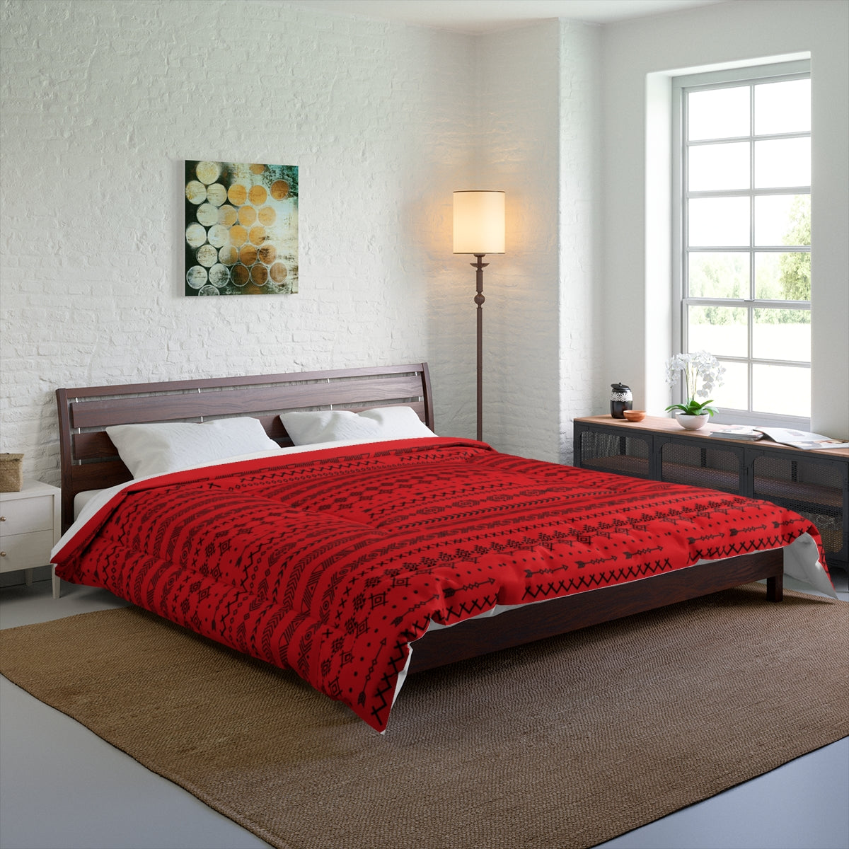 Boho Geometric Comforter, Cozy Blanket for Home Decor, Boho Style Bedding