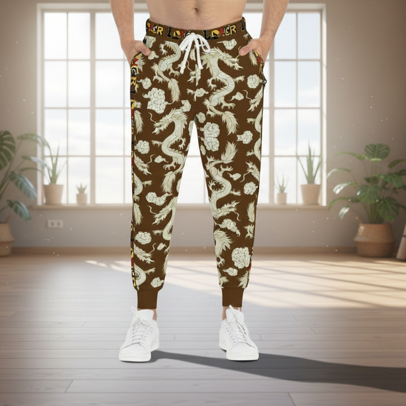 Dragon Print Athletic Joggers for Comfort & Style, Unisex Lounge Pants