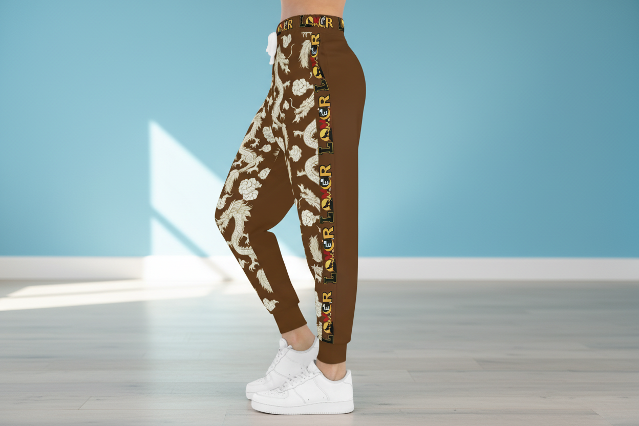 Dragon Print Athletic Joggers for Comfort & Style, Casual Wear, Workouts, Unisex Lounge Pants
