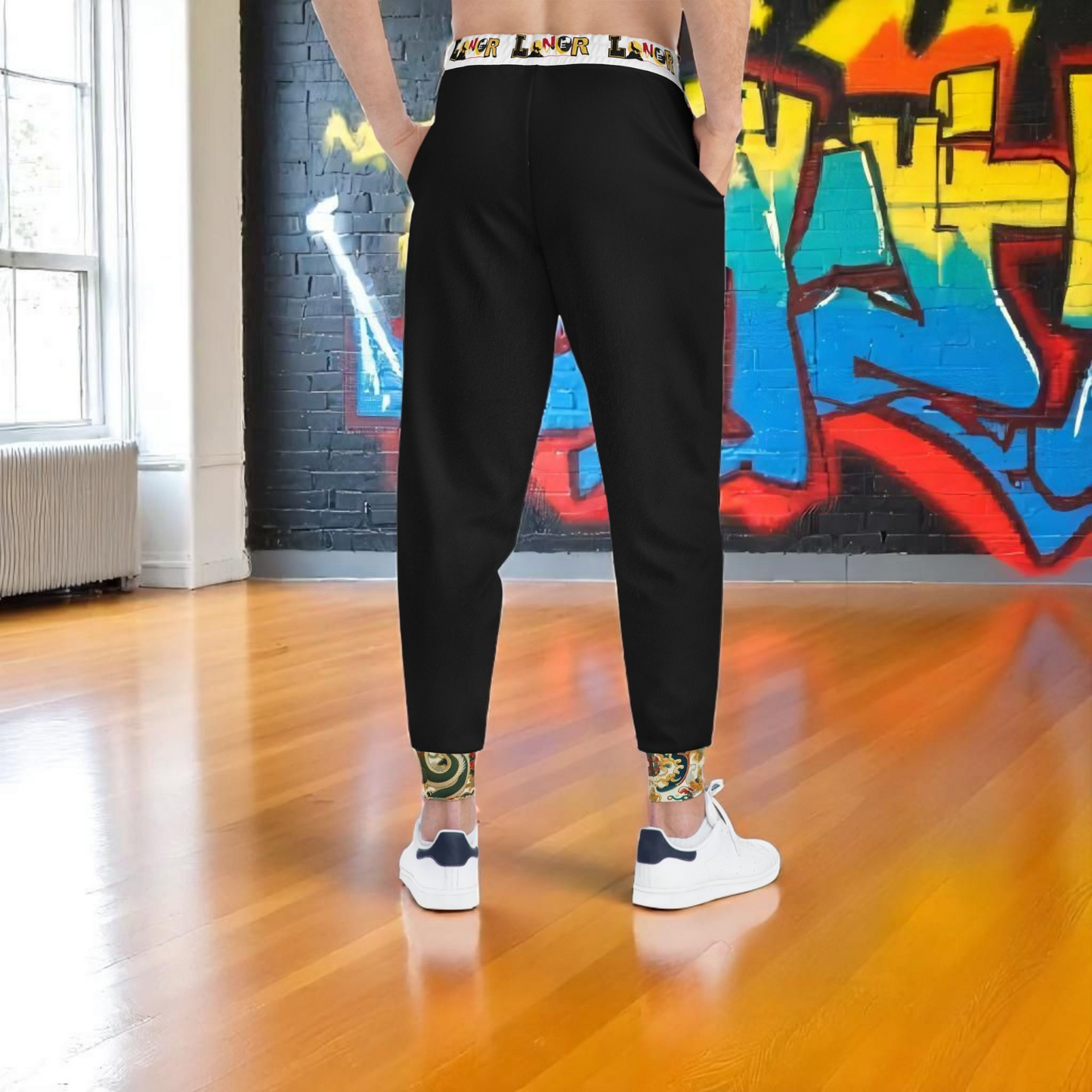 Vibrant Floral Athletic Joggers, Comfortable Sweatpants for Gym, Loungewear, Eco-Friendly Joggers
