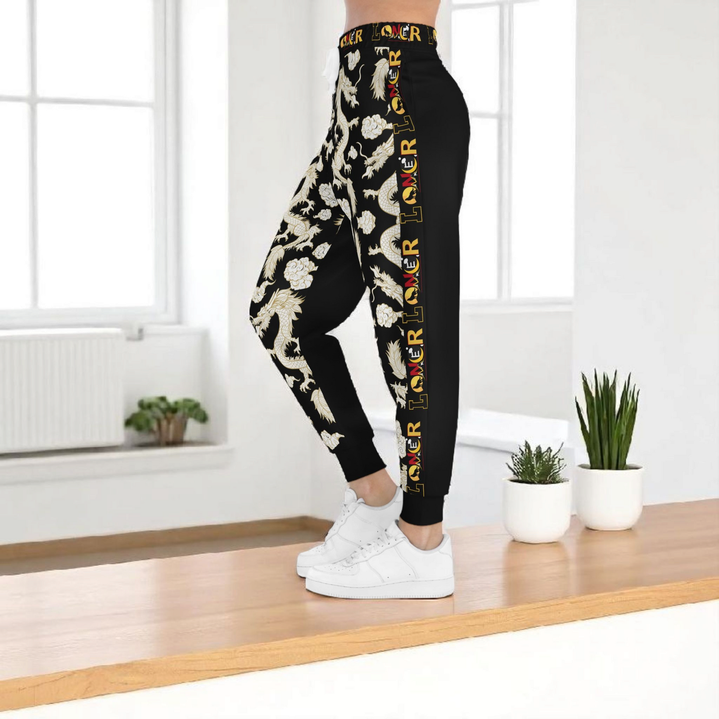 Dragon Print Athletic Joggers for Comfort & Style, Casual Wear, Workouts