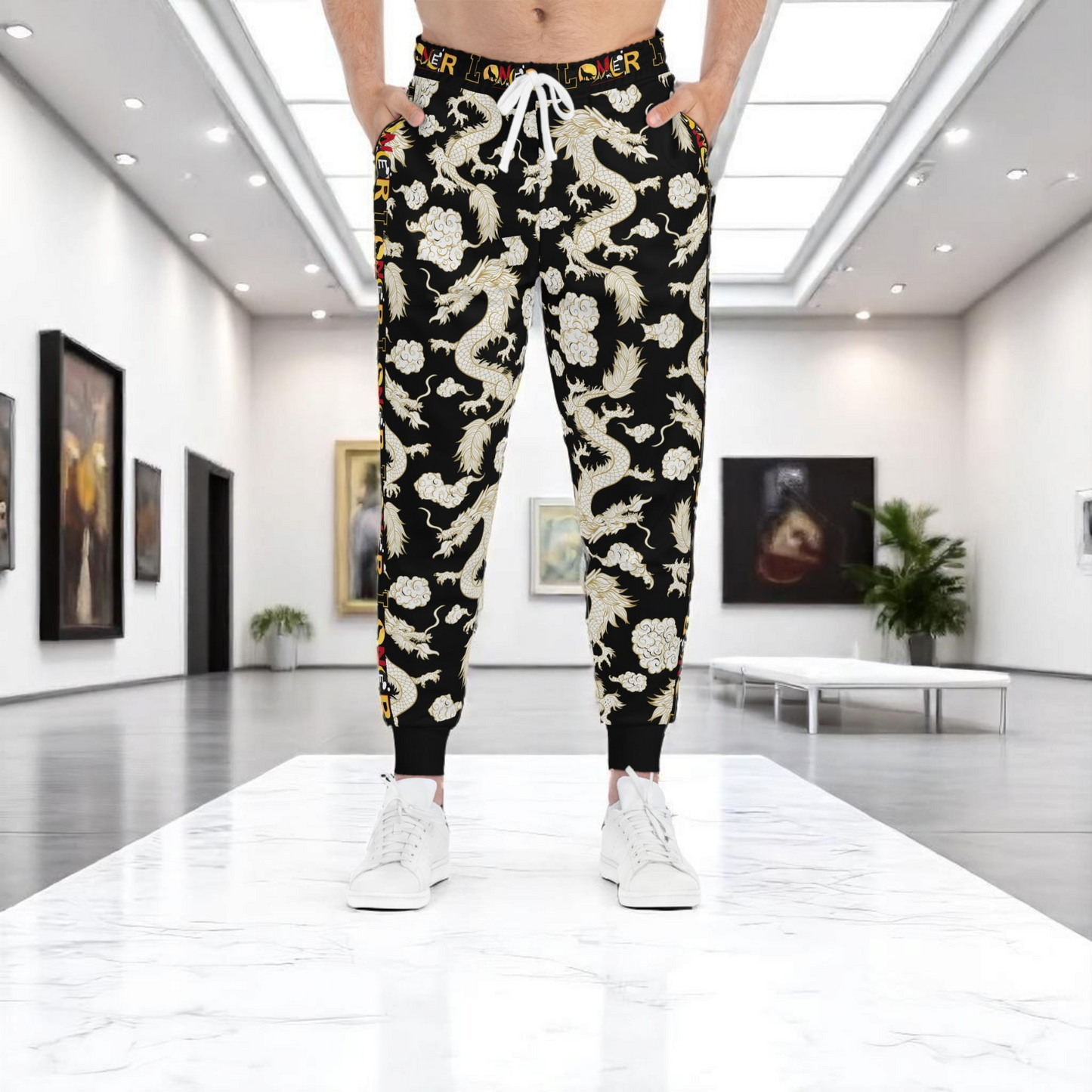 Dragon Print Athletic Joggers for Comfort & Style, Casual Wear, Workouts