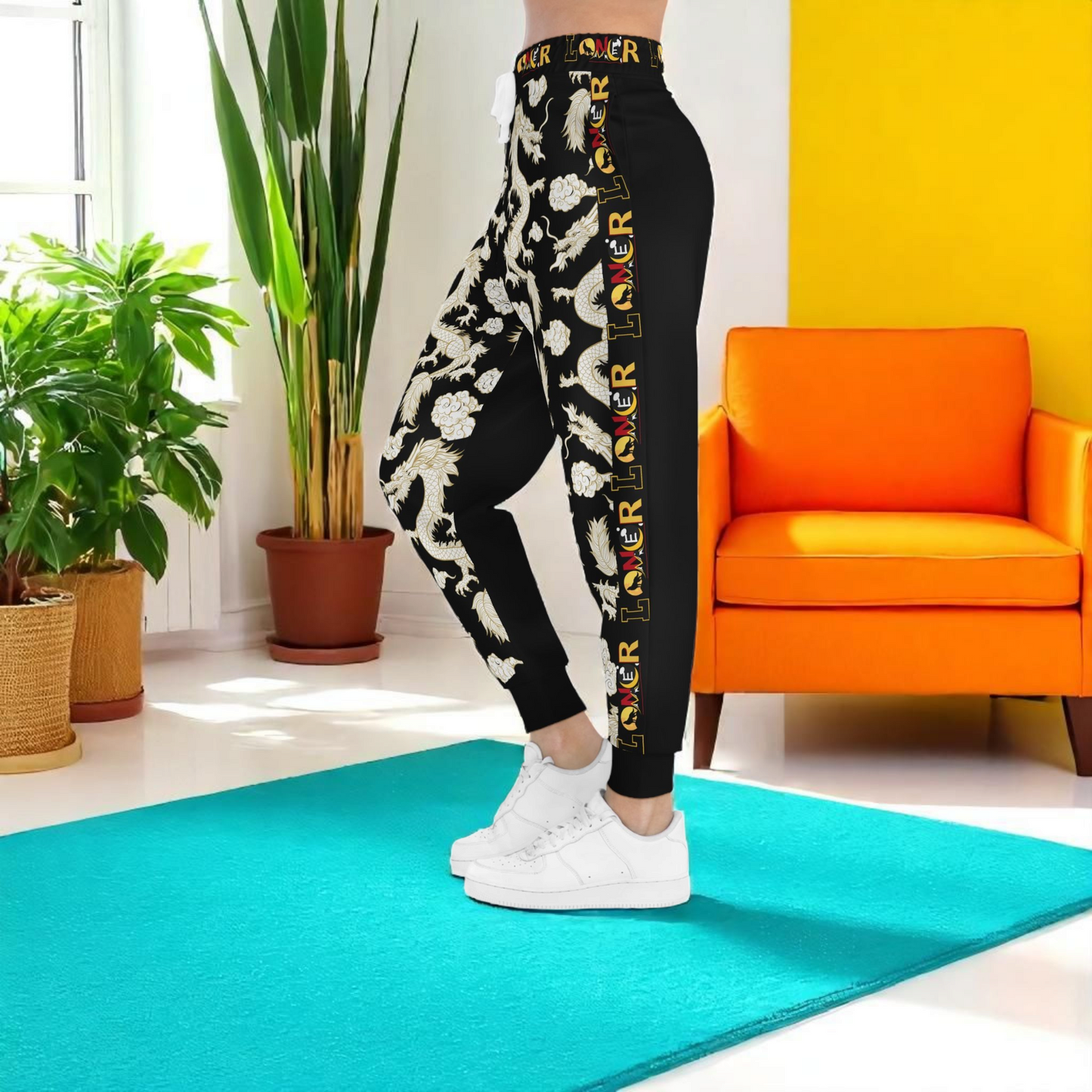 Dragon Print Athletic Joggers for Comfort & Style, Casual Wear, Workouts