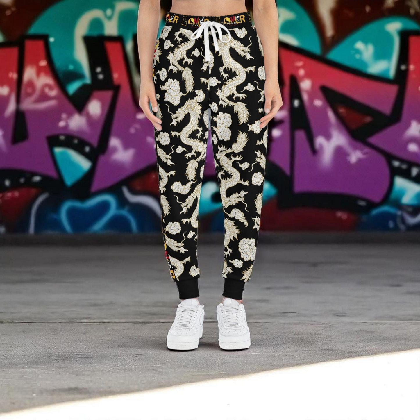 Dragon Print Athletic Joggers for Comfort & Style, Casual Wear, Workouts