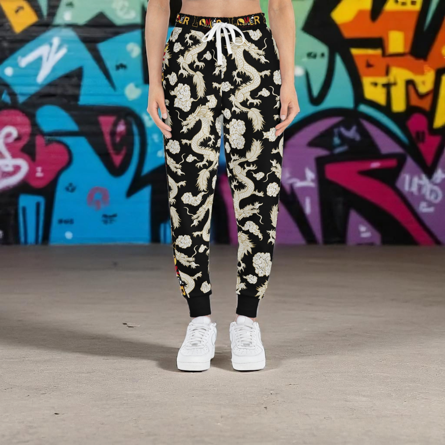Dragon Print Athletic Joggers for Comfort & Style, Casual Wear, Workouts