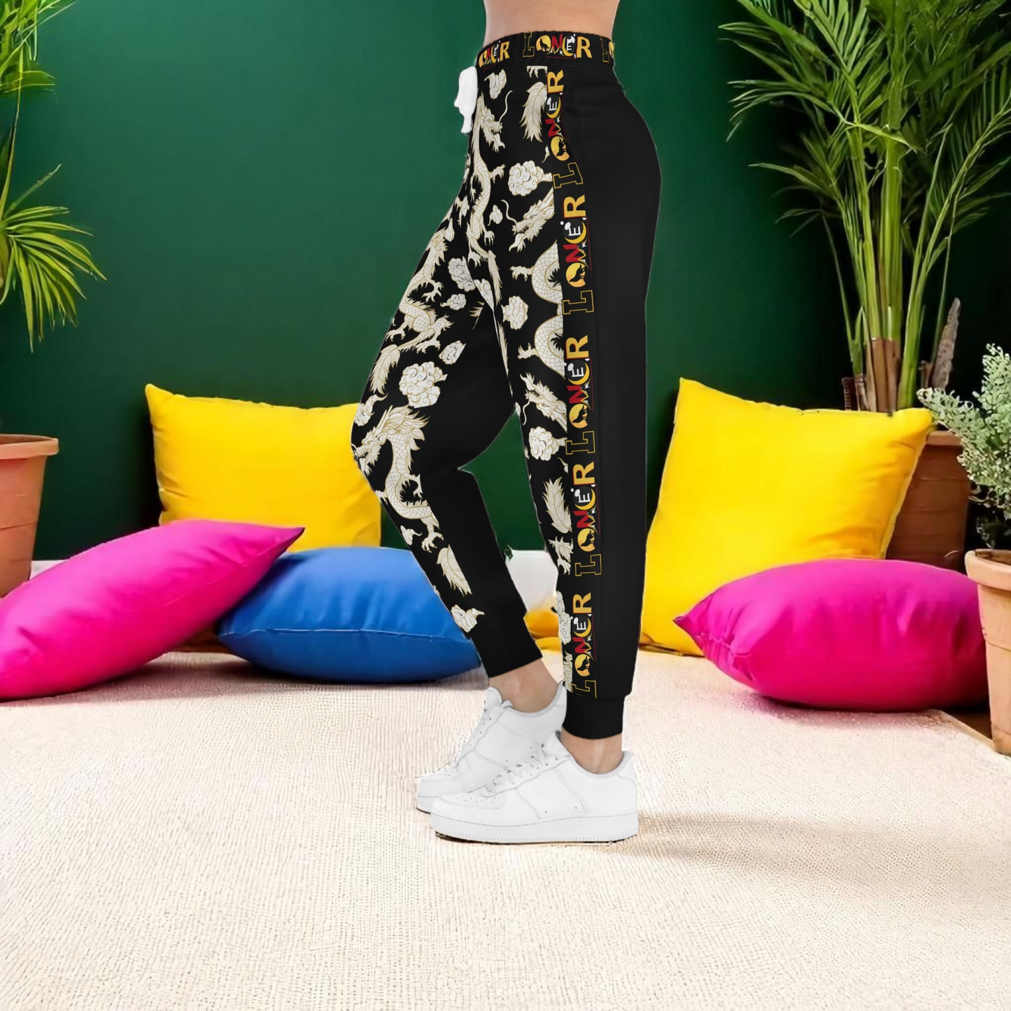 Dragon Print Athletic Joggers for Comfort & Style, Casual Wear, Workouts