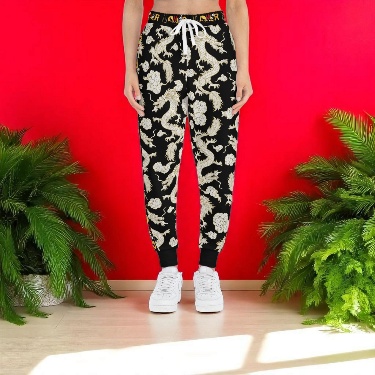 Dragon Print Athletic Joggers for Comfort & Style, Casual Wear, Workouts