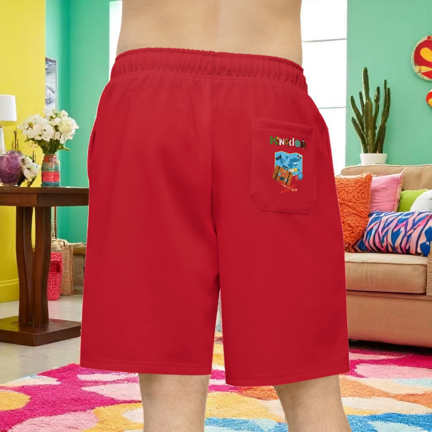 Badged Adventure-Inspired Athletic Shorts, Unisex Casual Gym Wear, Perfect for Summer Activities