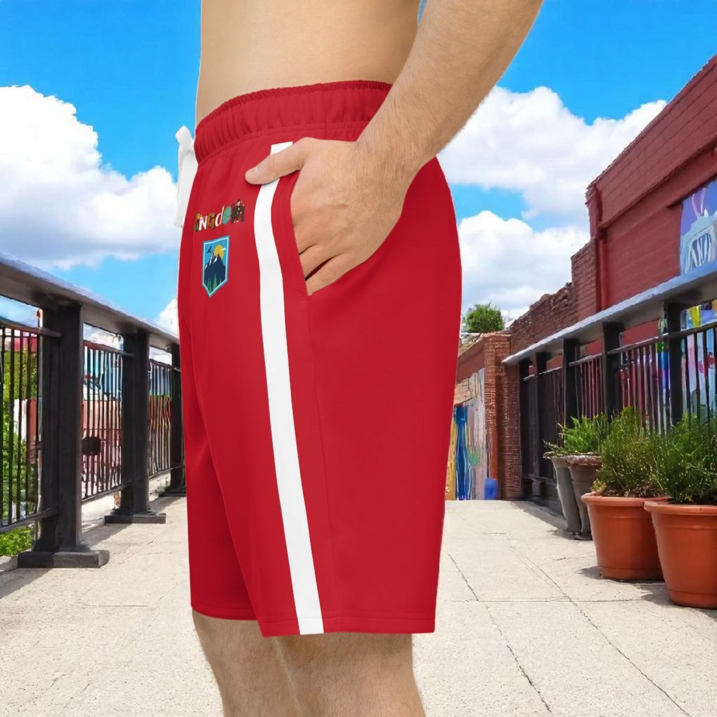 Badged Adventure-Inspired Athletic Shorts, Unisex Casual Gym Wear, Perfect for Summer Activities