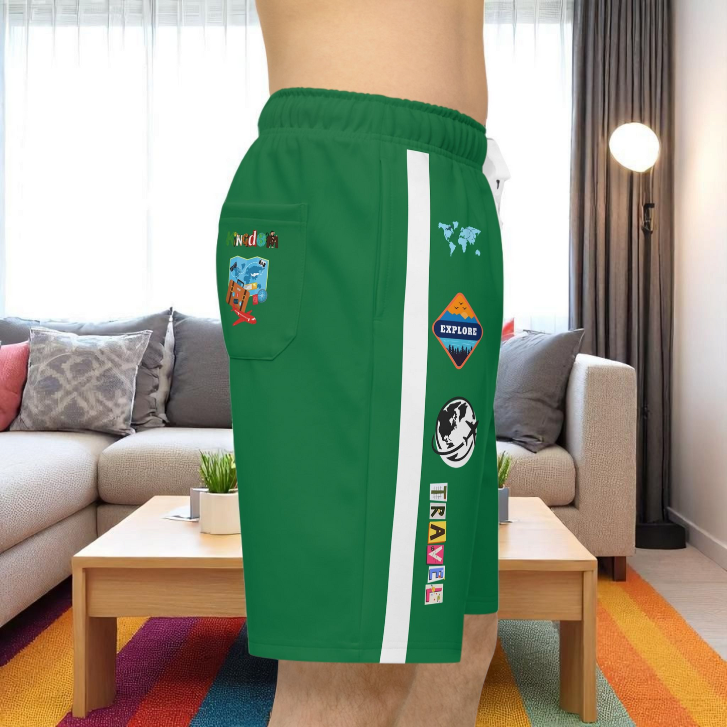 Unisex Adventure-Inspired Athletic Shorts, Casual Gym Wear, Perfect for Summer Activities