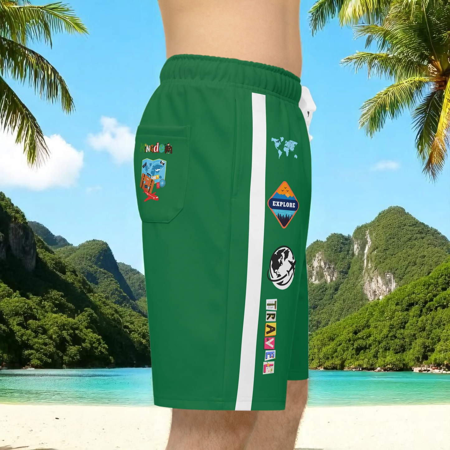 Unisex Adventure-Inspired Athletic Shorts, Casual Gym Wear, Perfect for Summer Activities
