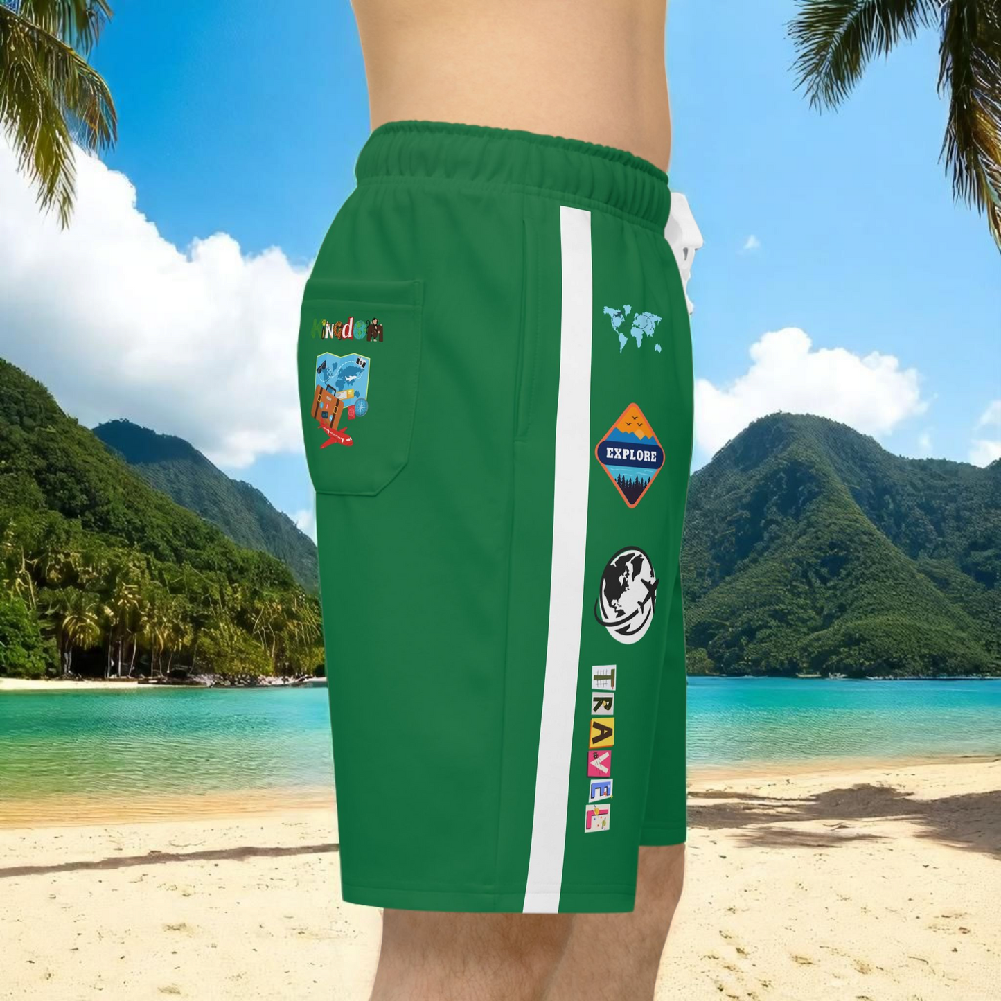 Unisex Adventure-Inspired Athletic Shorts, Casual Gym Wear, Perfect for Summer Activities