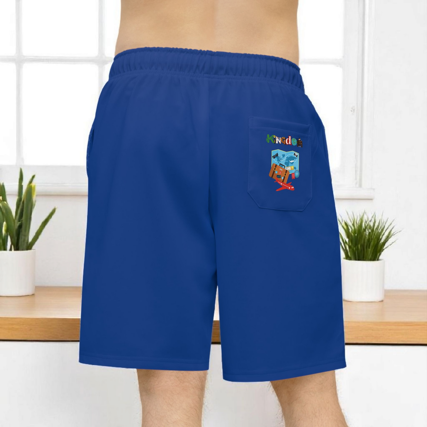 Travel Themed Athletic Shorts, Unisex Casual Gym Wear, Perfect for Summer Activities