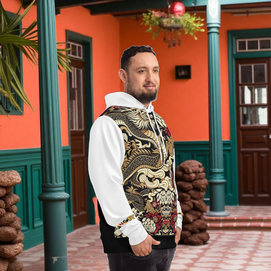 Stylish Dragon Hoodie, Unique Fashion Sweatshirt, AOP Design, Trendy Streetwear