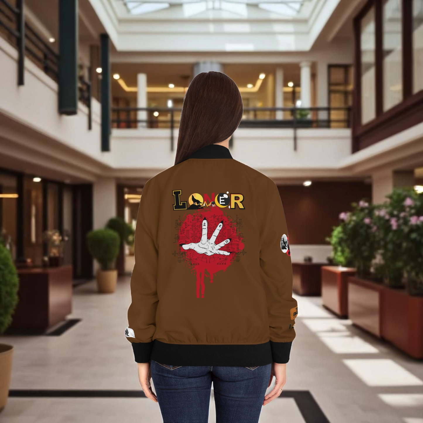 Gothic Jacket, Graphic Women's Coat, 3D Art Outerwear, Unique Hand Art Jacket