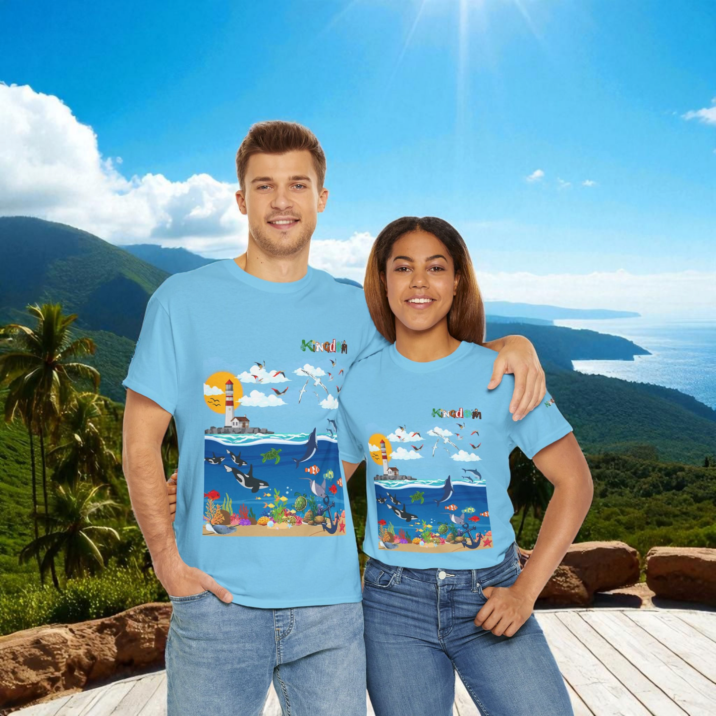 Nautical Dolphins Graphic Unisex T-shirt