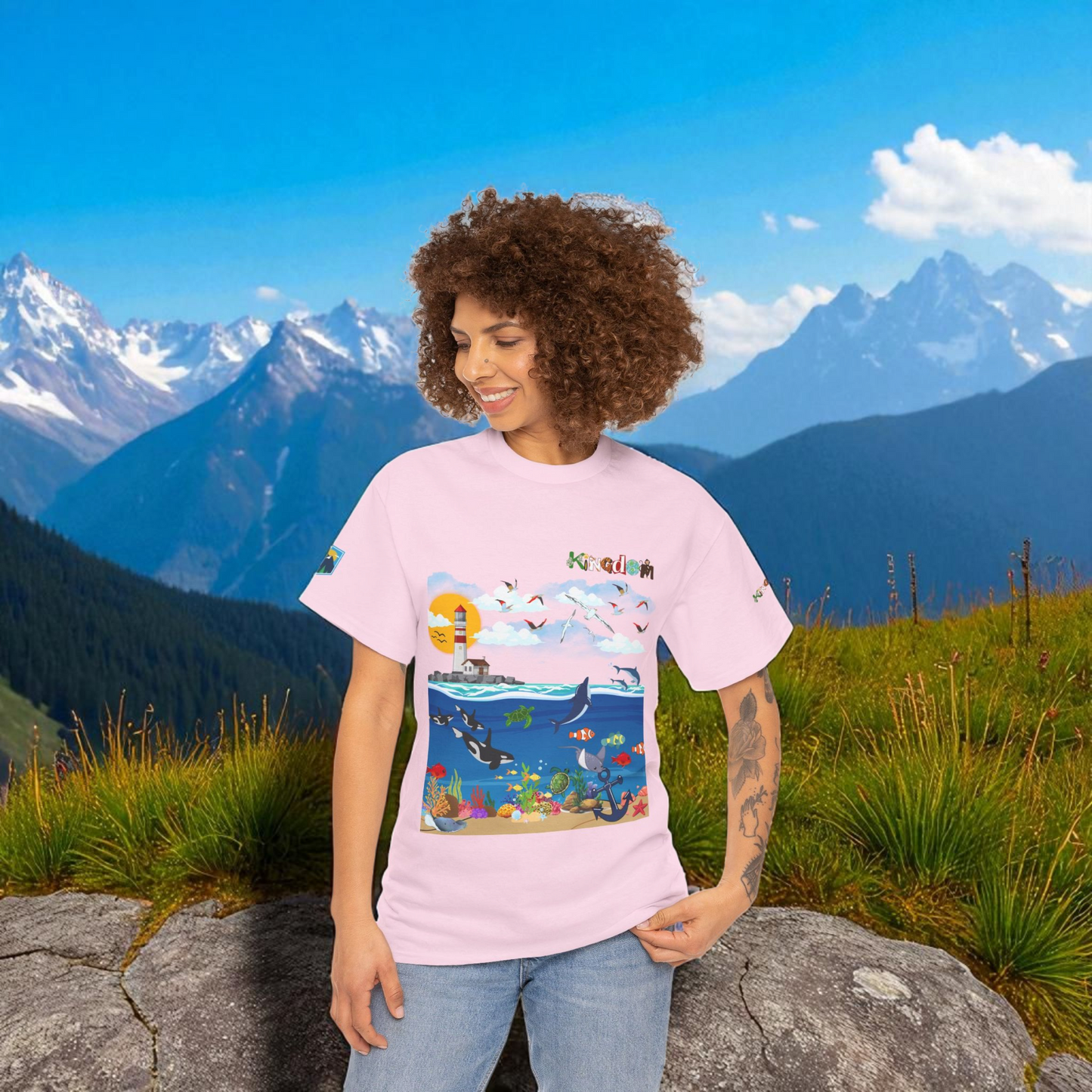 Nautical Dolphins Graphic Unisex T-shirt