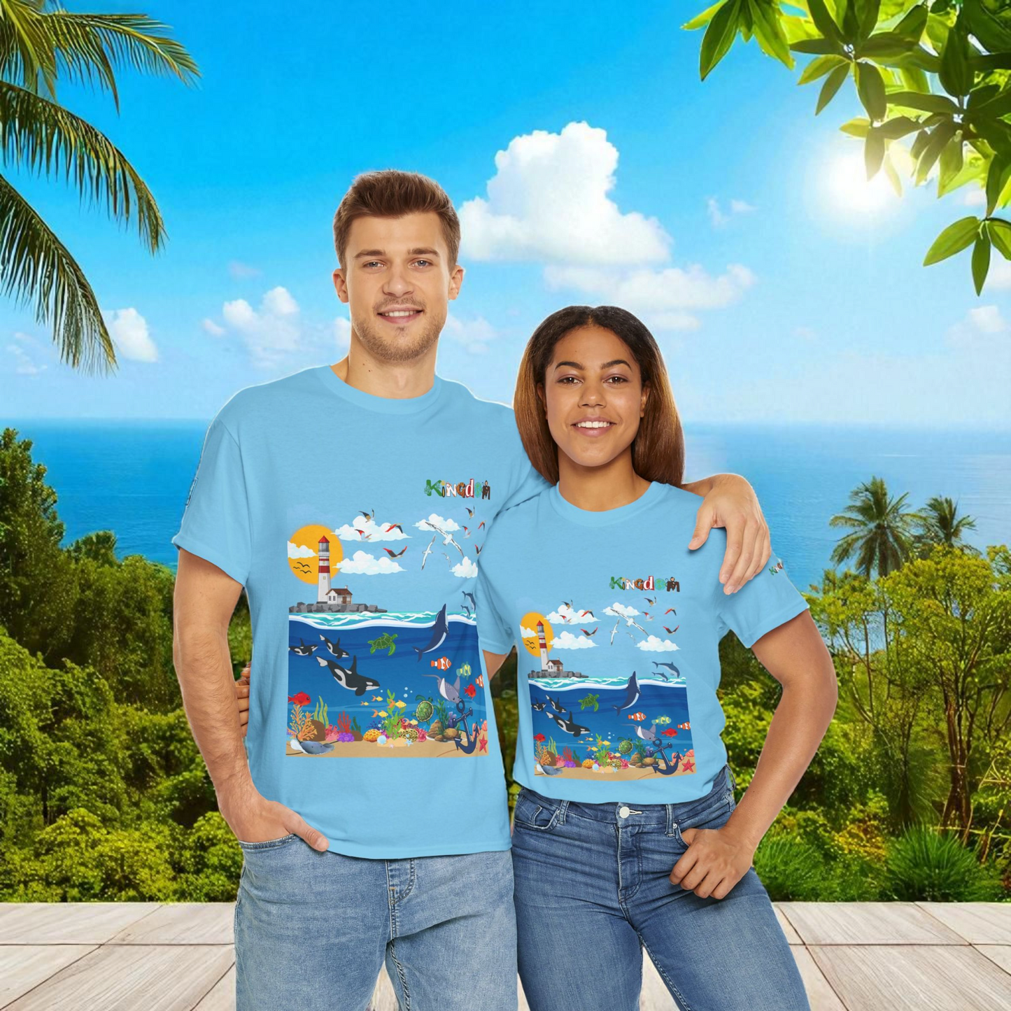 Nautical Dolphins Graphic Unisex T-shirt