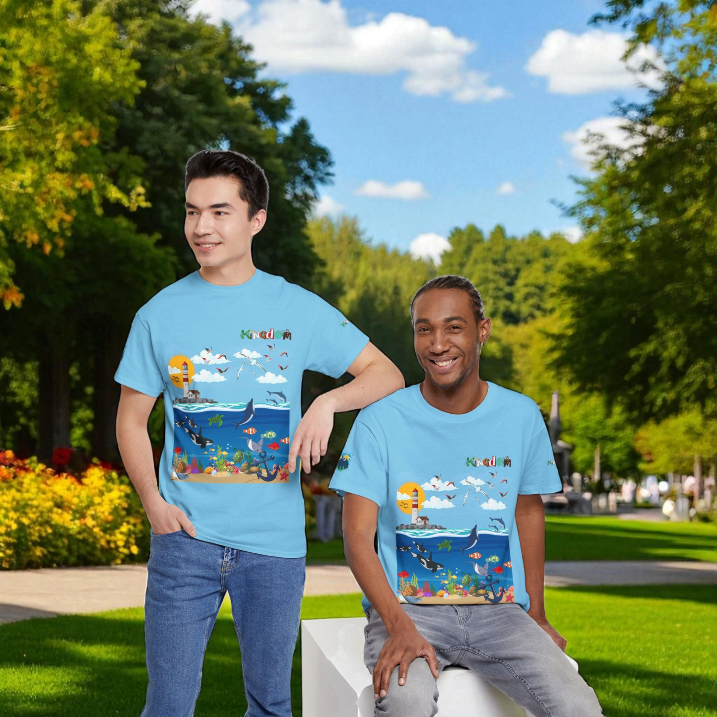 Nautical Dolphins Graphic Unisex T-shirt