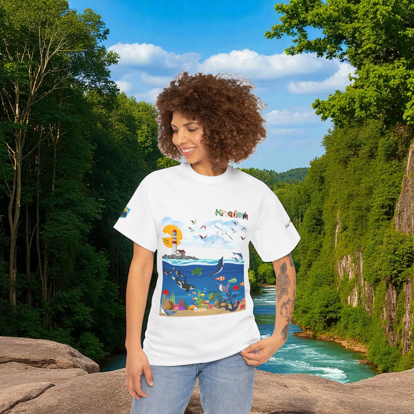 Nautical Dolphins Graphic Unisex T-shirt