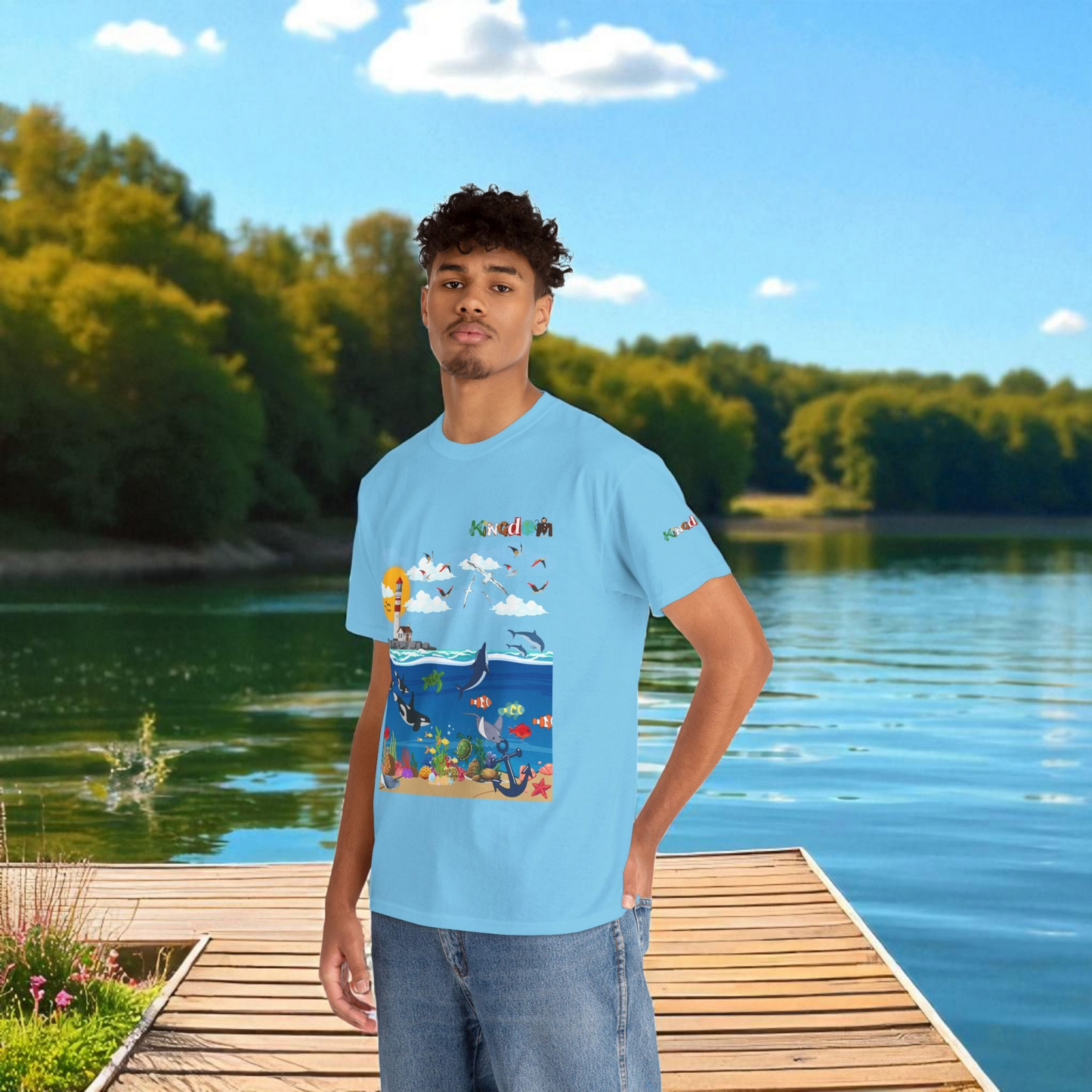 Nautical Dolphins Graphic Unisex T-shirt