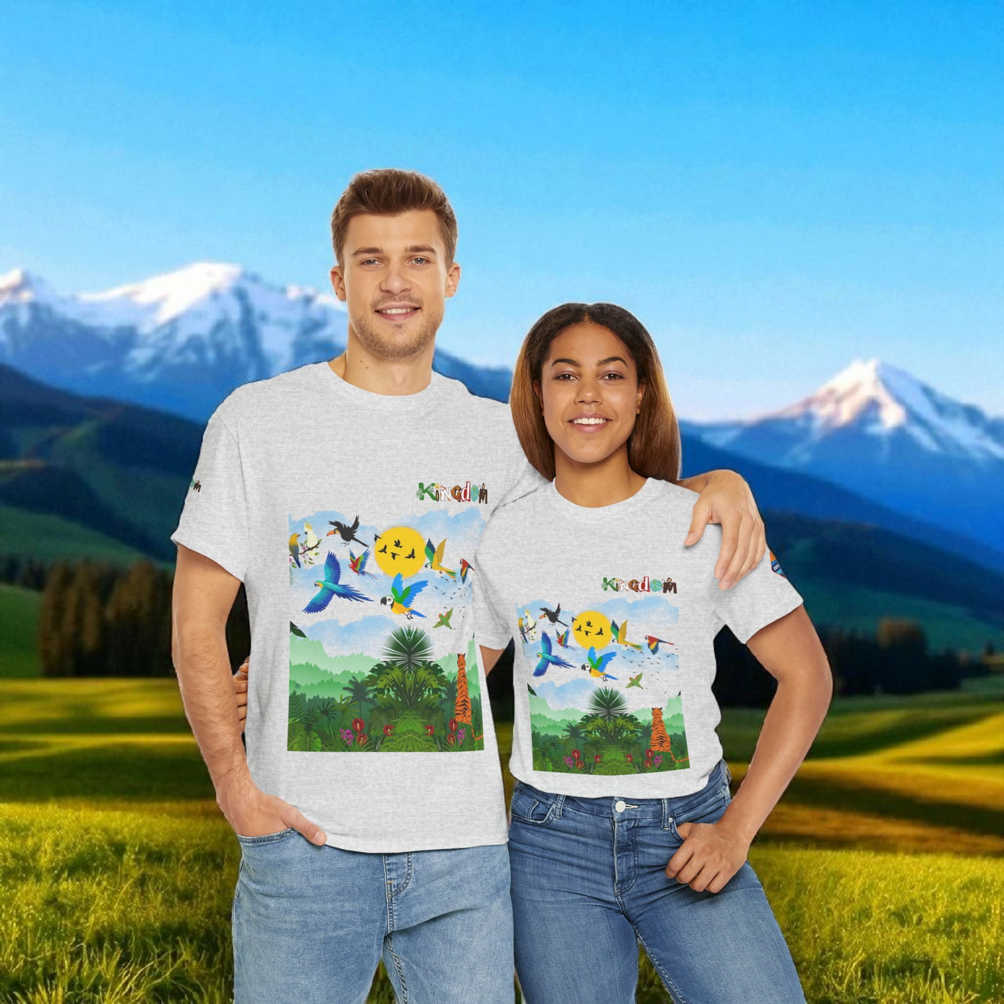 Tropical Birds Unisex Tee, Jungle Animals Graphic Shirt, Nature Inspired T-Shirt