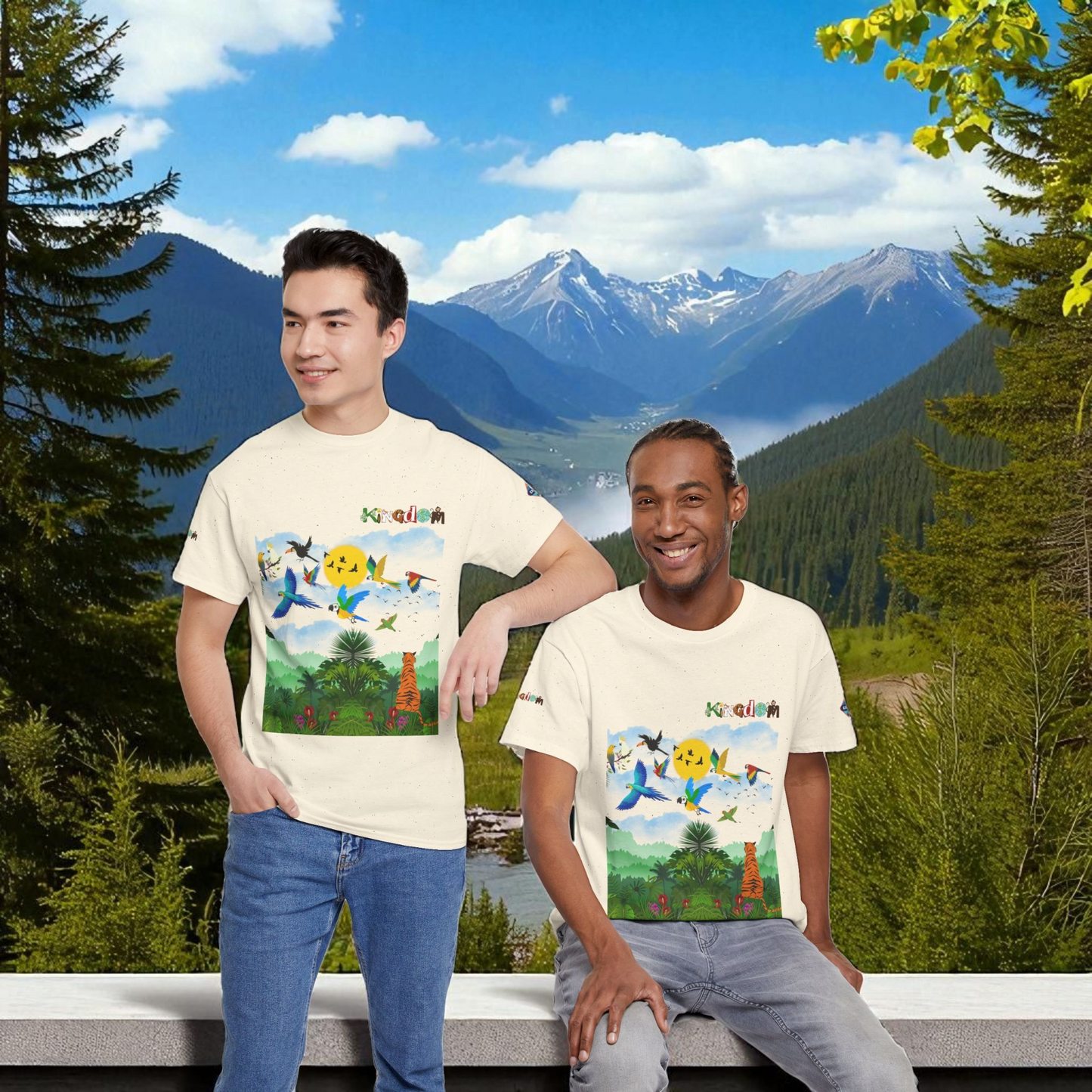 Tropical Birds Unisex Tee, Jungle Animals Graphic Shirt, Nature Inspired T-Shirt