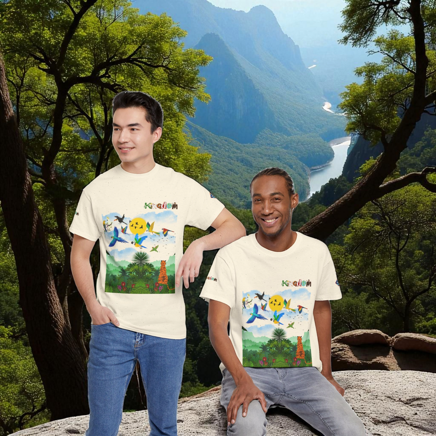 Tropical Birds Unisex Tee, Jungle Animals Graphic Shirt, Nature Inspired T-Shirt