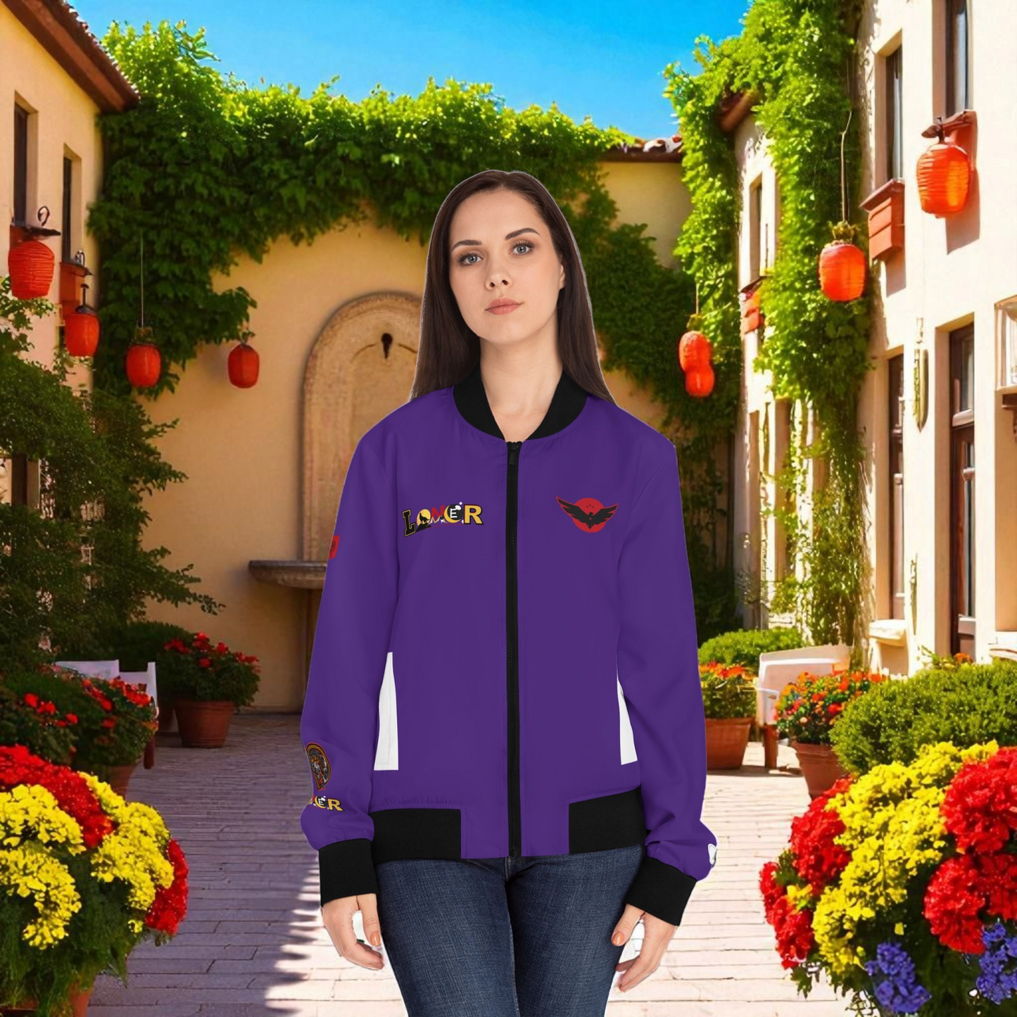 Gothic Bomber Jacket, Eye Art Women's Outerwear, Unique All Over Print Jacket, Edgy Goth Fashion, Statement Piece, Dark Alternative