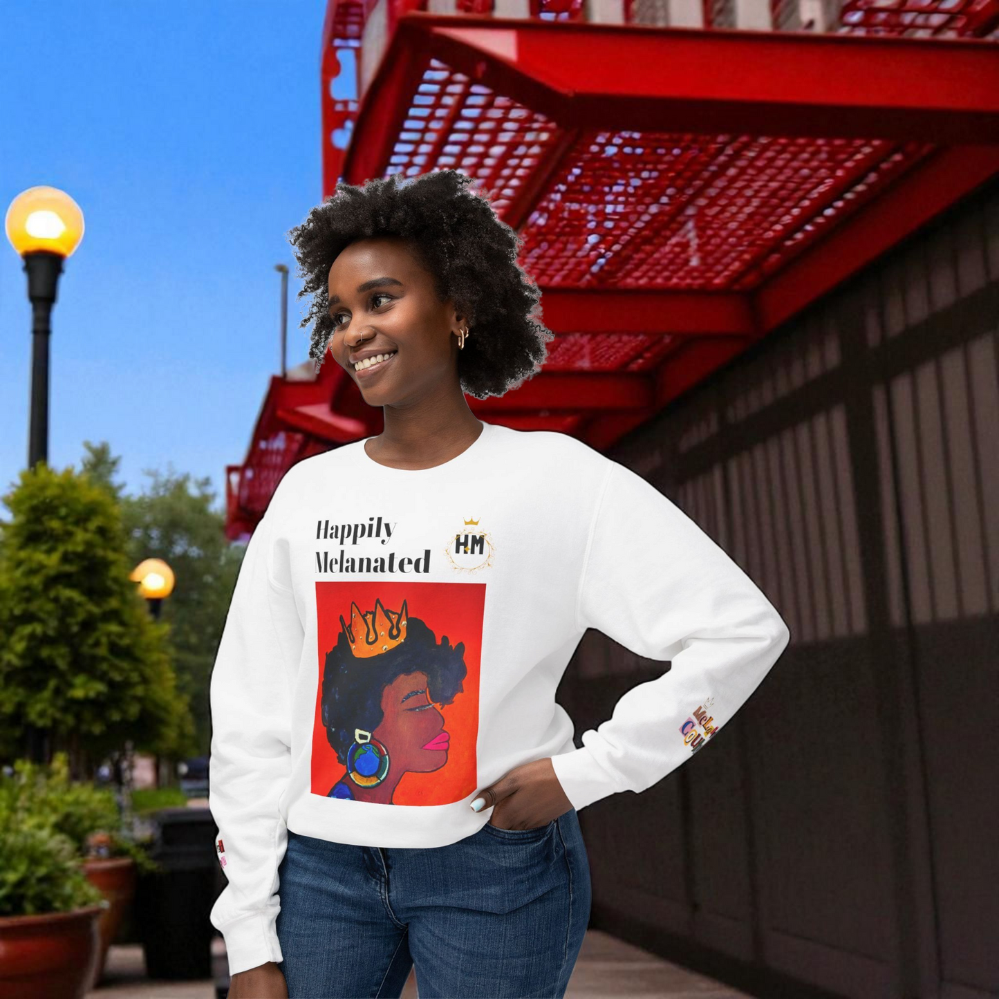 Afrocentric Graphic Sweatshirt - Black Art Unisex Lightweight Crewneck