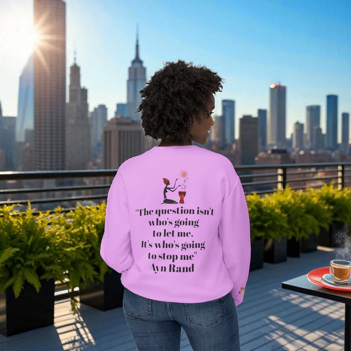 Afrocentric Graphic Sweatshirt - Black Art Unisex Lightweight Crewneck