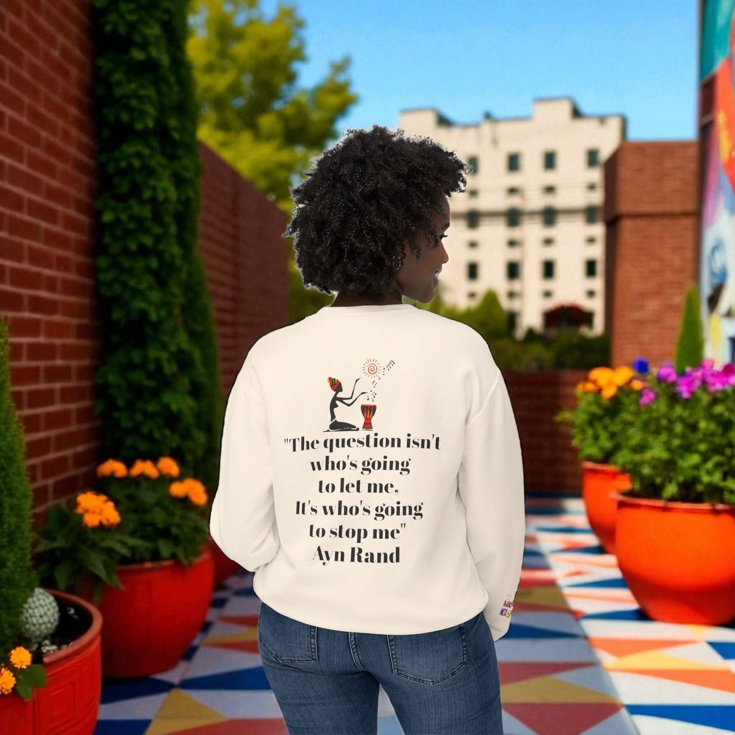 Afrocentric Graphic Sweatshirt - Black Art Unisex Lightweight Crewneck