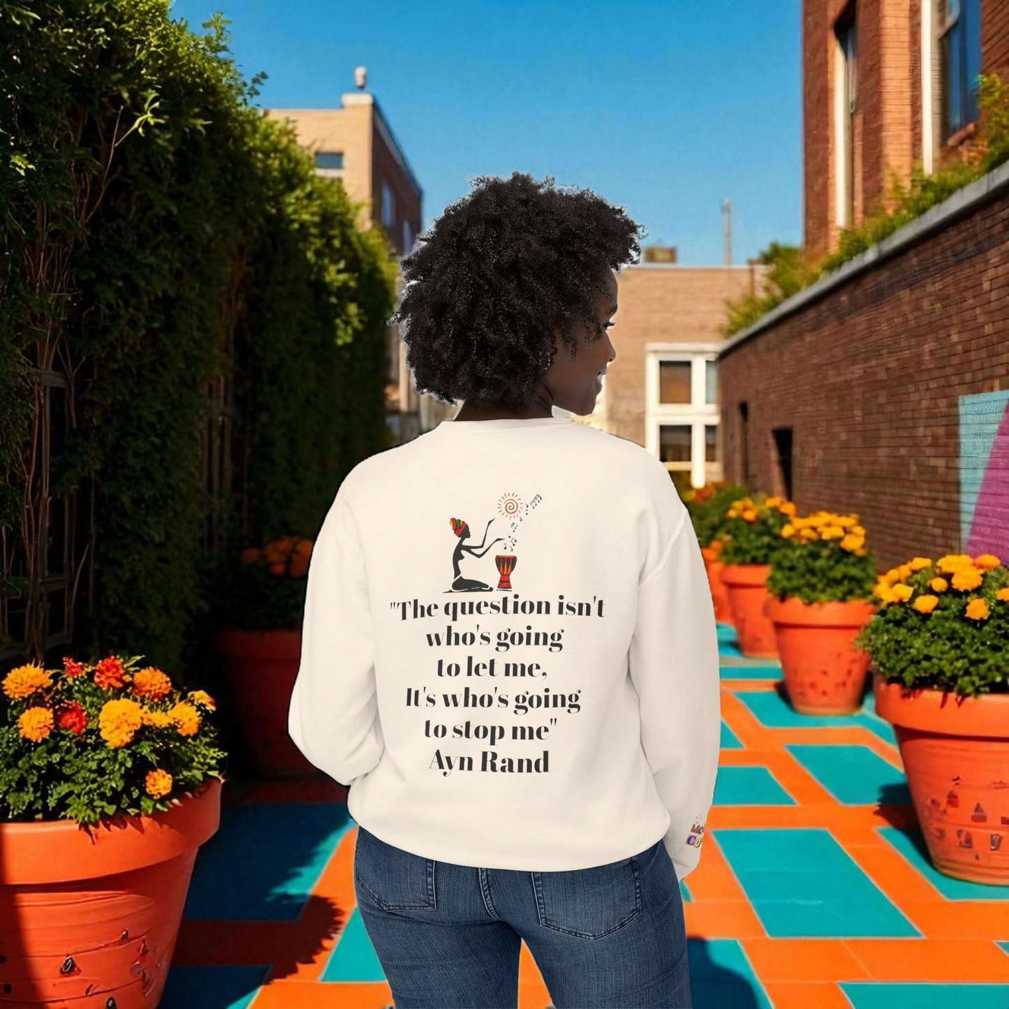 Afrocentric Graphic Sweatshirt - Black Art Unisex Lightweight Crewneck