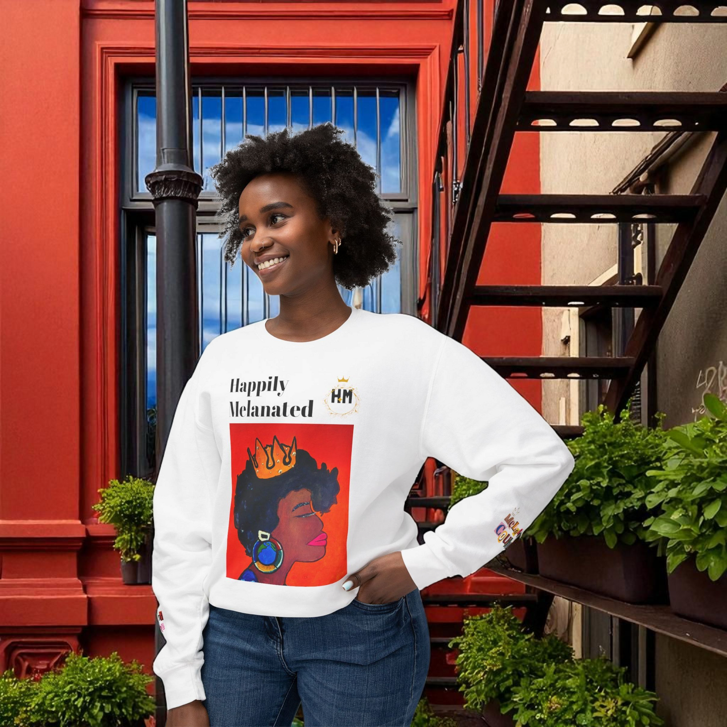 Afrocentric Graphic Sweatshirt - Black Art Unisex Lightweight Crewneck