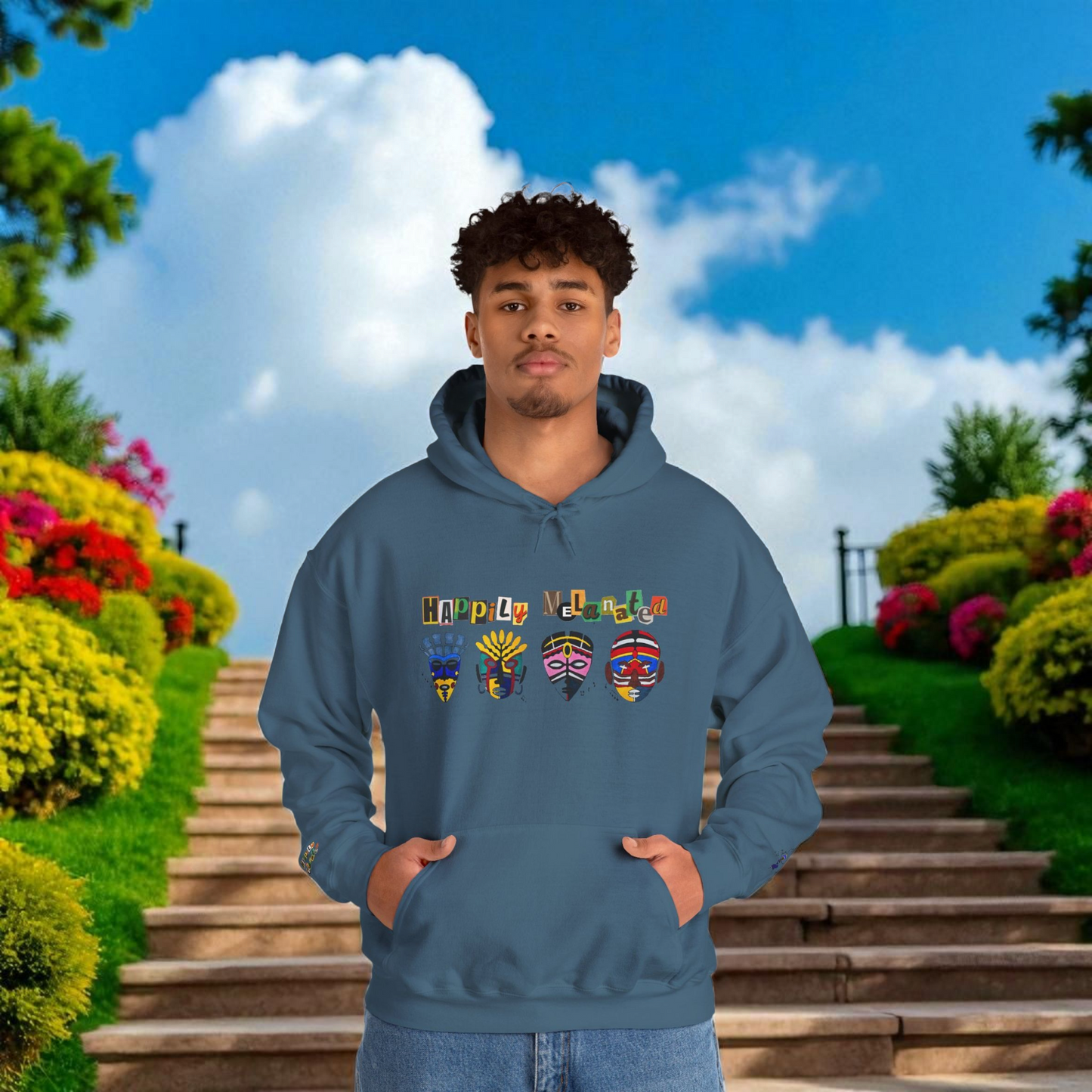 Ethnic Streetwear Unisex Heavy Blend, Hand-Drawn Tribal Music Art, Daily Wear