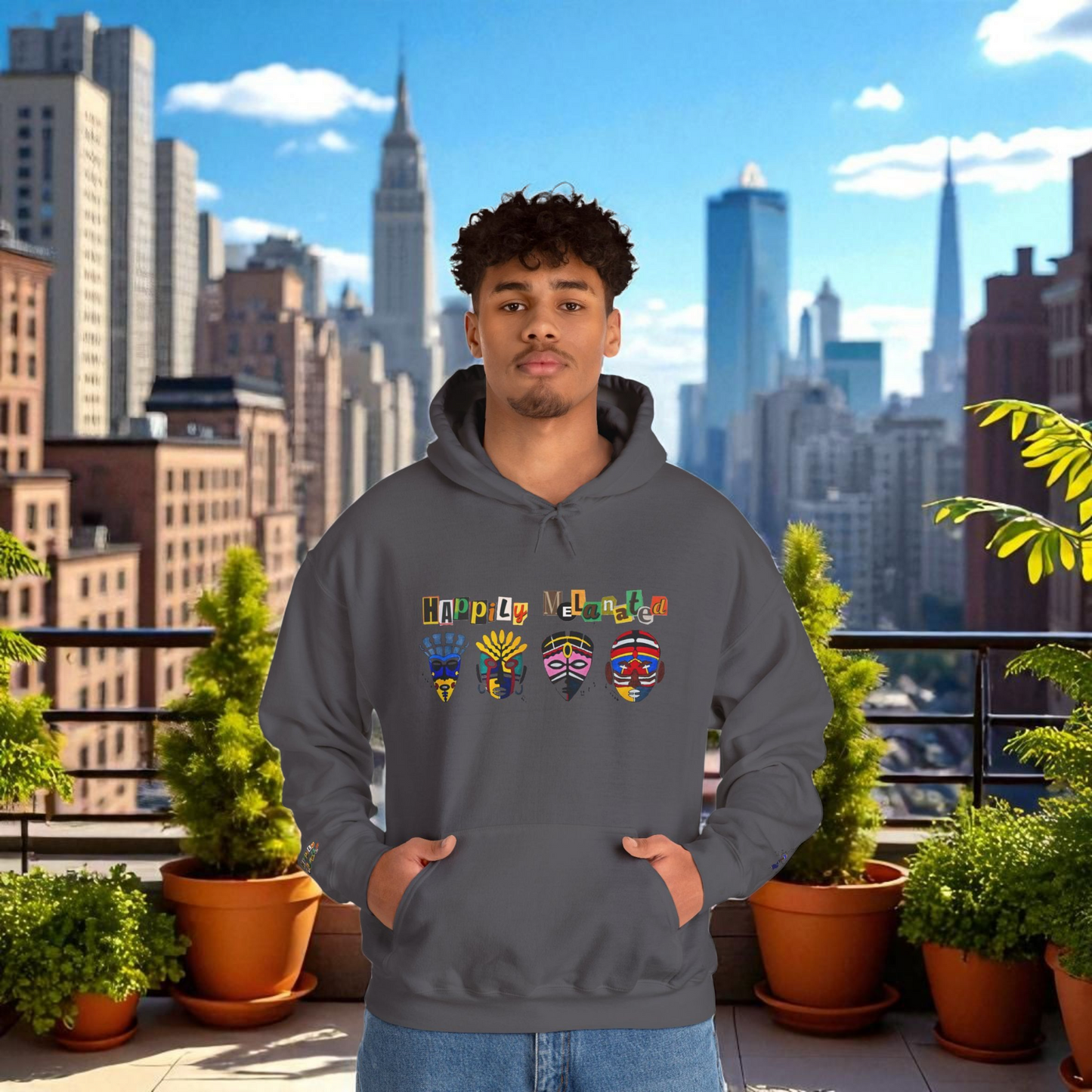 Ethnic Streetwear Unisex Heavy Blend, Hand-Drawn Tribal Music Art, Daily Wear