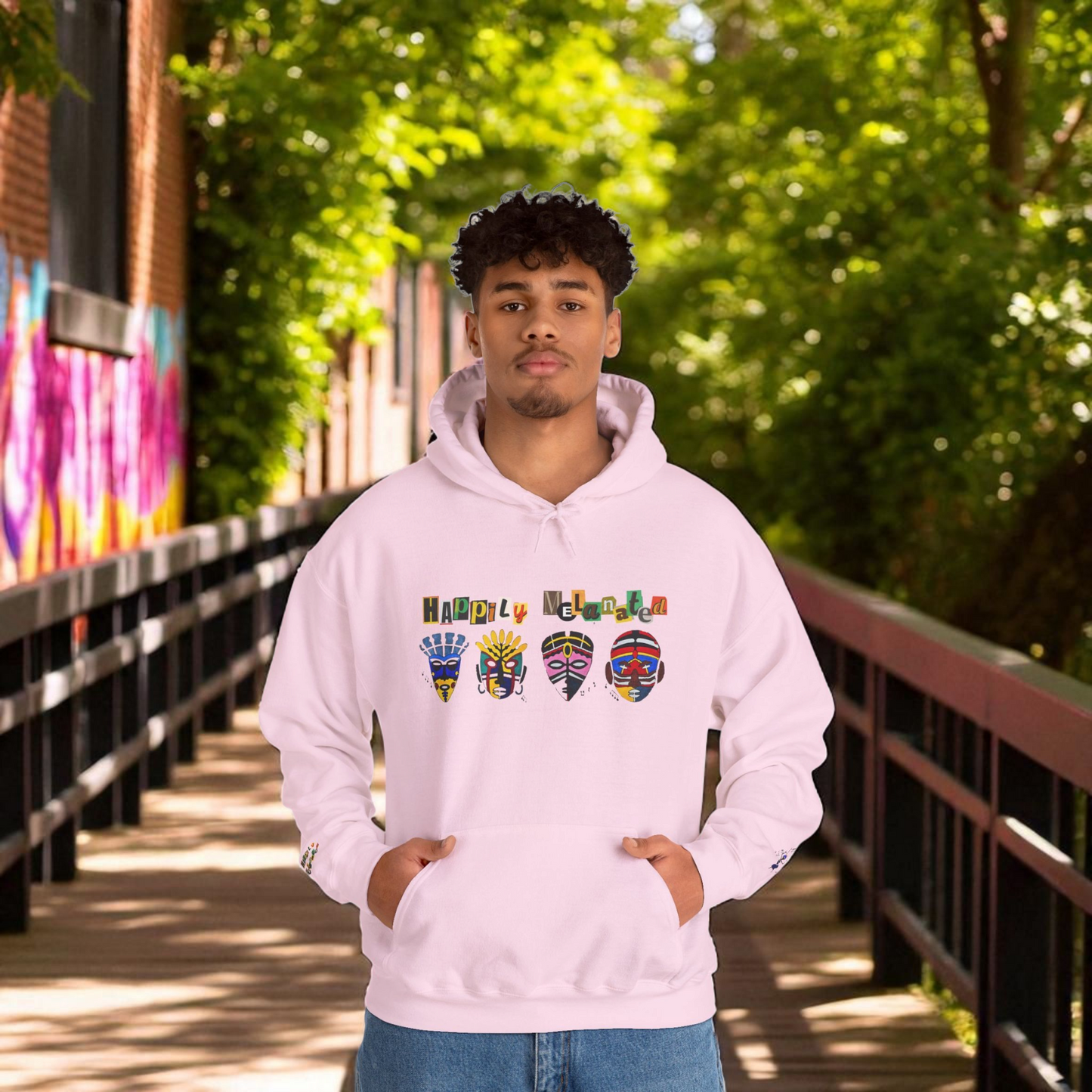 Ethnic Streetwear Unisex Heavy Blend, Hand-Drawn Tribal Music Art, Daily Wear